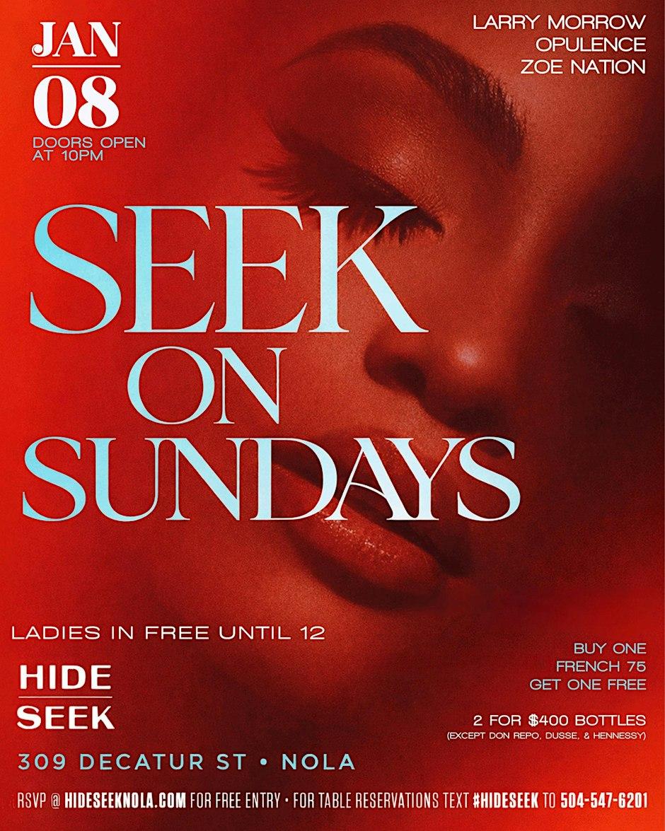 SEEK ON SUNDAY | Every Sunday Night @ HIDE/SEEK